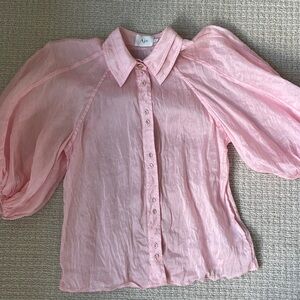 Aje pink silk blouse